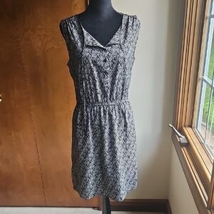 LOFT Black and White Sleeveless Sundress